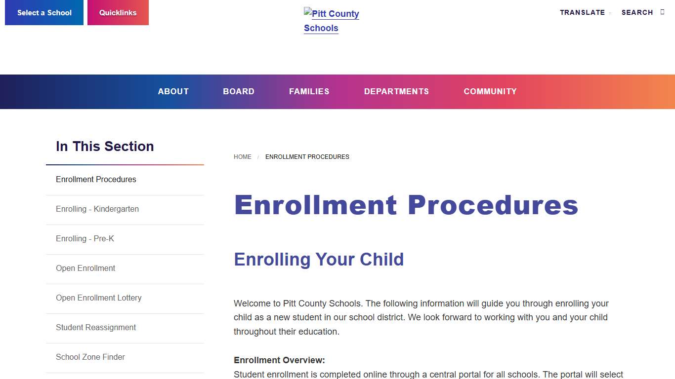 Enrollment Procedures