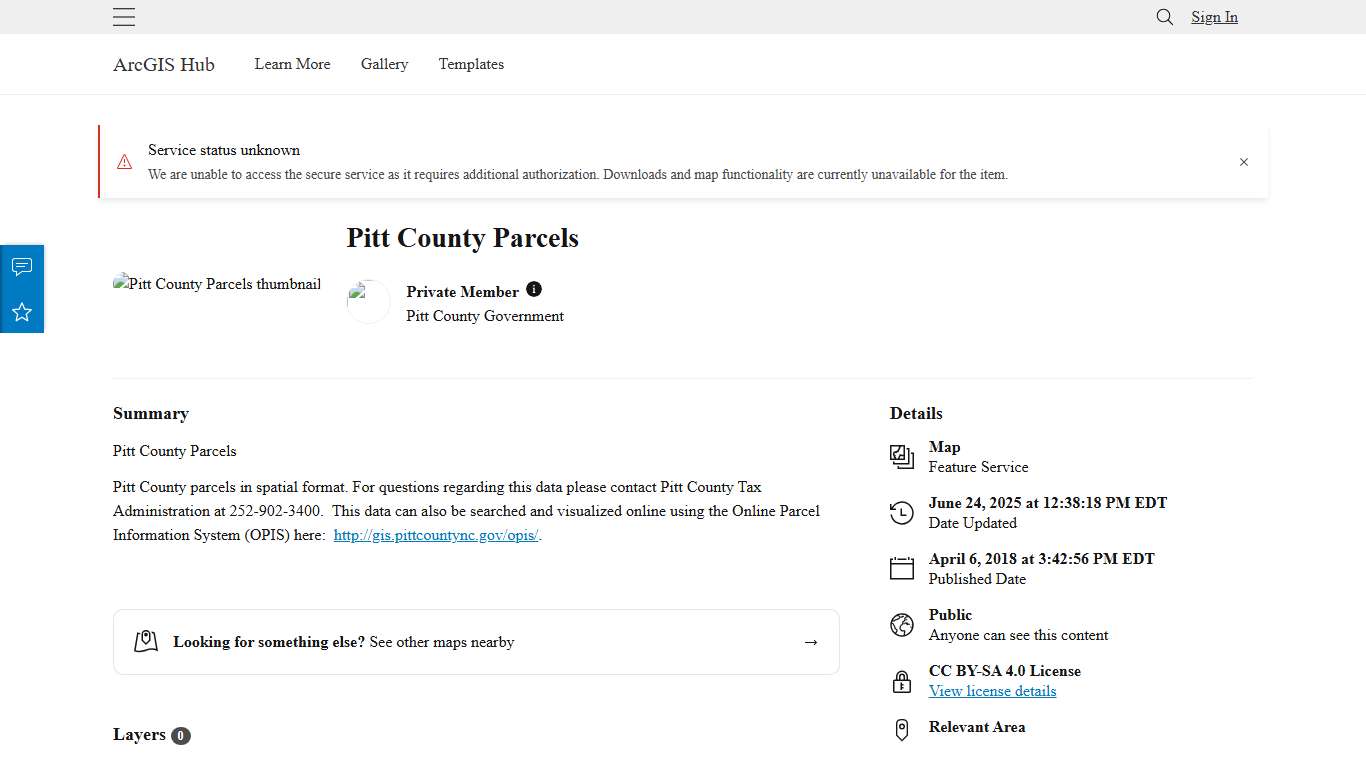 Pitt County Parcels ArcGIS Hub